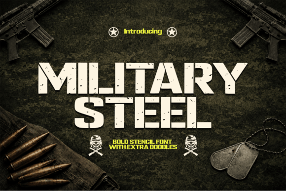 Military Steel: Command Attention with a Bold Stencil Typeface